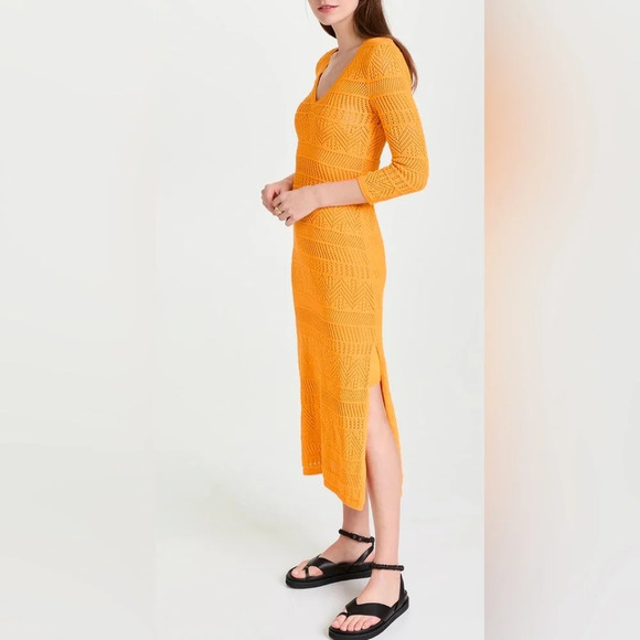 rag & bone Renee Pointelle Cotton Blend Midi Dress - Picture 3 of 9